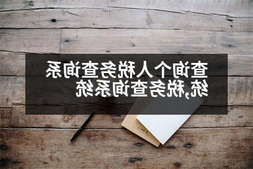 查询个人税务查询系统,税务查询系统